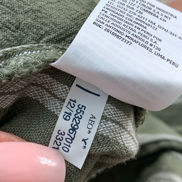 AE High-Waisted Paperbag Soft Short Green Stripe - Picture 11 of 13